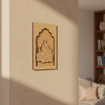 Baby Krishna pre-marked MDF wall hanging base for DIY painting and craft projects.