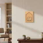 Raw MDF Image: Unpainted cow and calf MDF wall art base for painting or crafting.