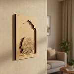 Raw MDF Image: Unpainted cow and calf MDF wall art base for painting or crafting.