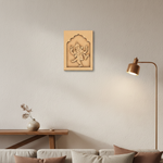 Unpainted MDF Lord Ganesha engraved wall hanging base for DIY art and décor.