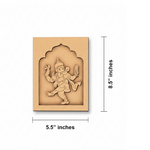 Unpainted MDF Lord Ganesha engraved wall hanging base for DIY art and décor.