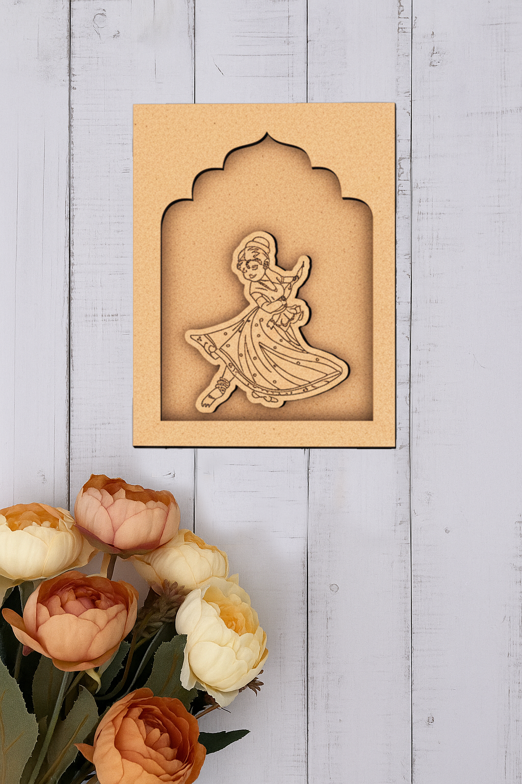Raw MDF Kathak dancer wall art base for painting