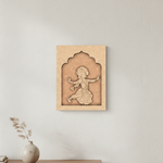 Painted version of MDF dancing girl craft base with colorful detailing for wall décor.