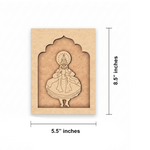 Traditional Indian dance figure laser-cut MDF wall hanging.