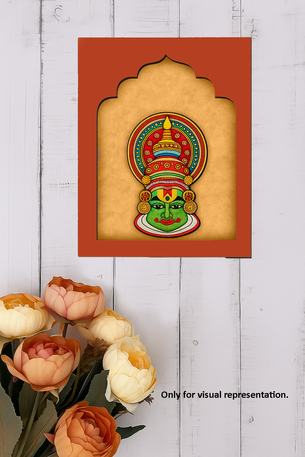 Colored Kathakali face wall art décor for home and office walls