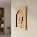 MDF Kathakali face wall hanging decorative art frame on white background.