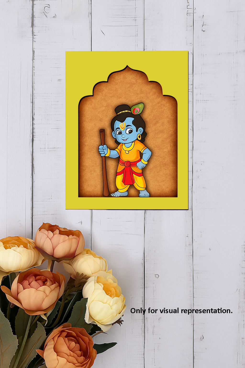 Handmade style Krishna MDF wall hanging – craft base
