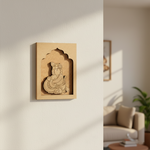 Baby Krishna with Matki MDF craft base in unfinished wooden texture.