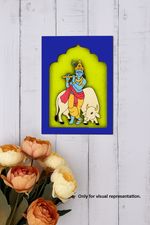Krishna with cow MDF wall hanging craft base