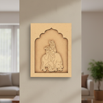 DIY Krishna wall décor – MDF cut-out with traditional arch design.