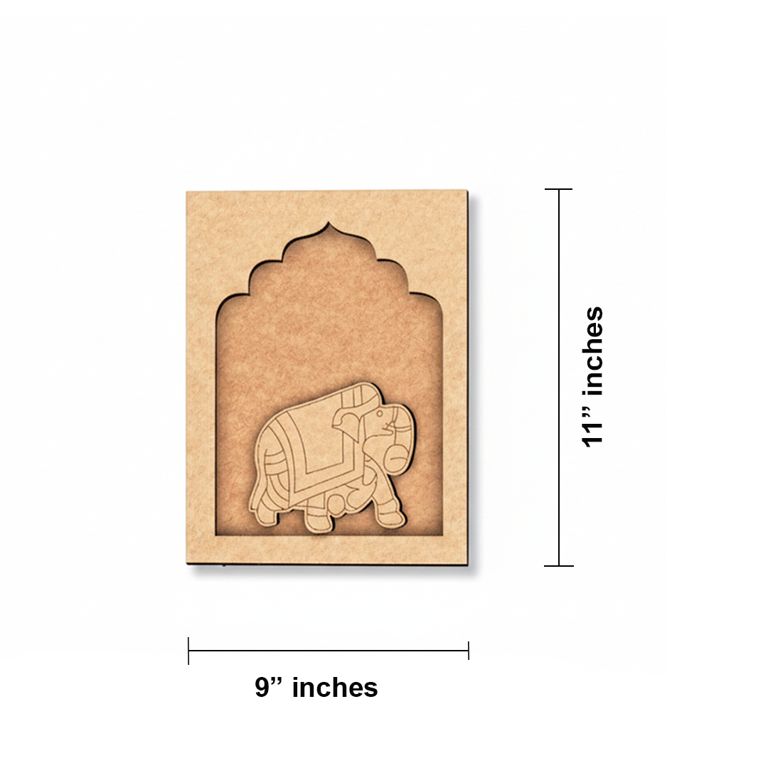 MDF Elephant Hanging Wall Art unfinished base design.