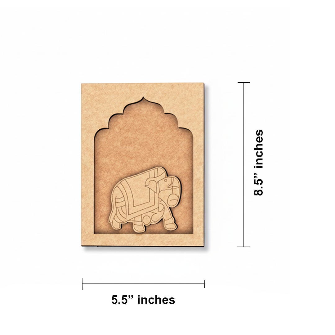 MDF Elephant Hanging Wall Art unfinished base design.