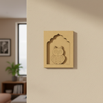 Cute colorful Owl MDF wall hanging in arch frame for home décor.