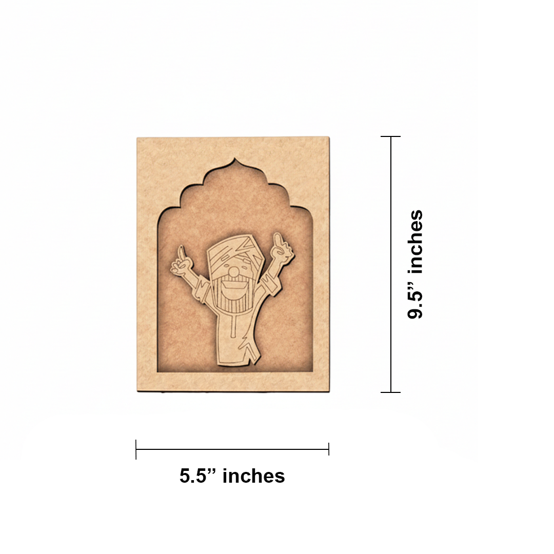 MDF Punjabi Man Hanging Wall Art unfinished decorative panel.