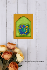 Painted MDF bird wall décor in vibrant ethnic colors for visual representation.