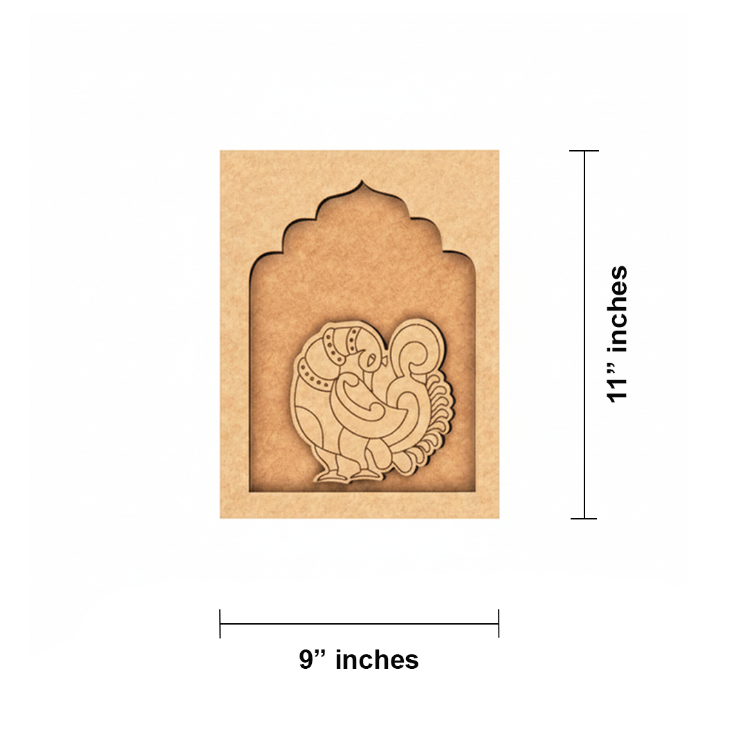 Unpainted MDF wall hanging base with traditional bird design.