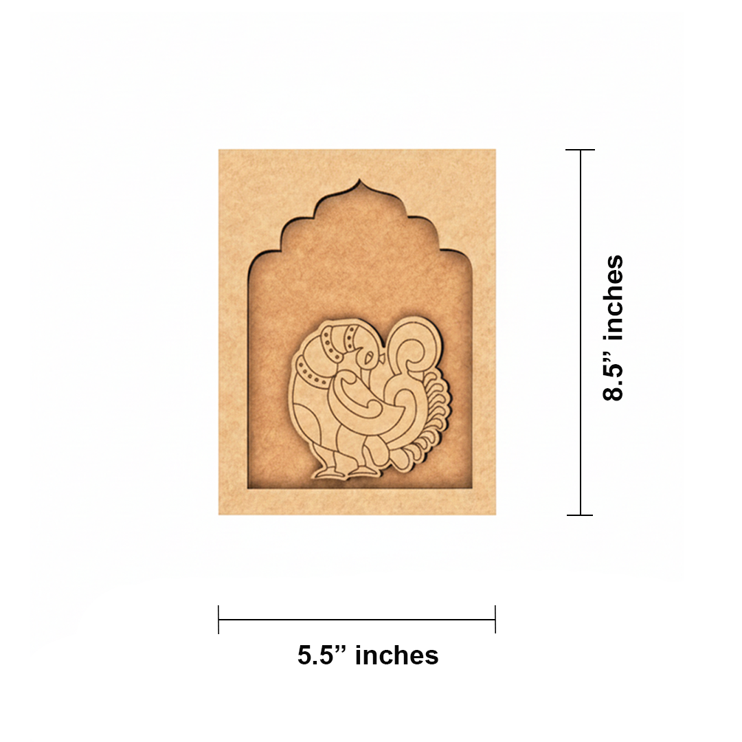 Unpainted MDF wall hanging base with traditional bird design.
