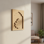 MDF Bird in Lotus design hanging wall art panel for DIY painting and home décor.