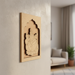 Colorful MDF wall hanging with Goddess Saraswati design – visual representation.