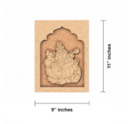 Colorful MDF wall hanging with Goddess Saraswati design – visual representation.