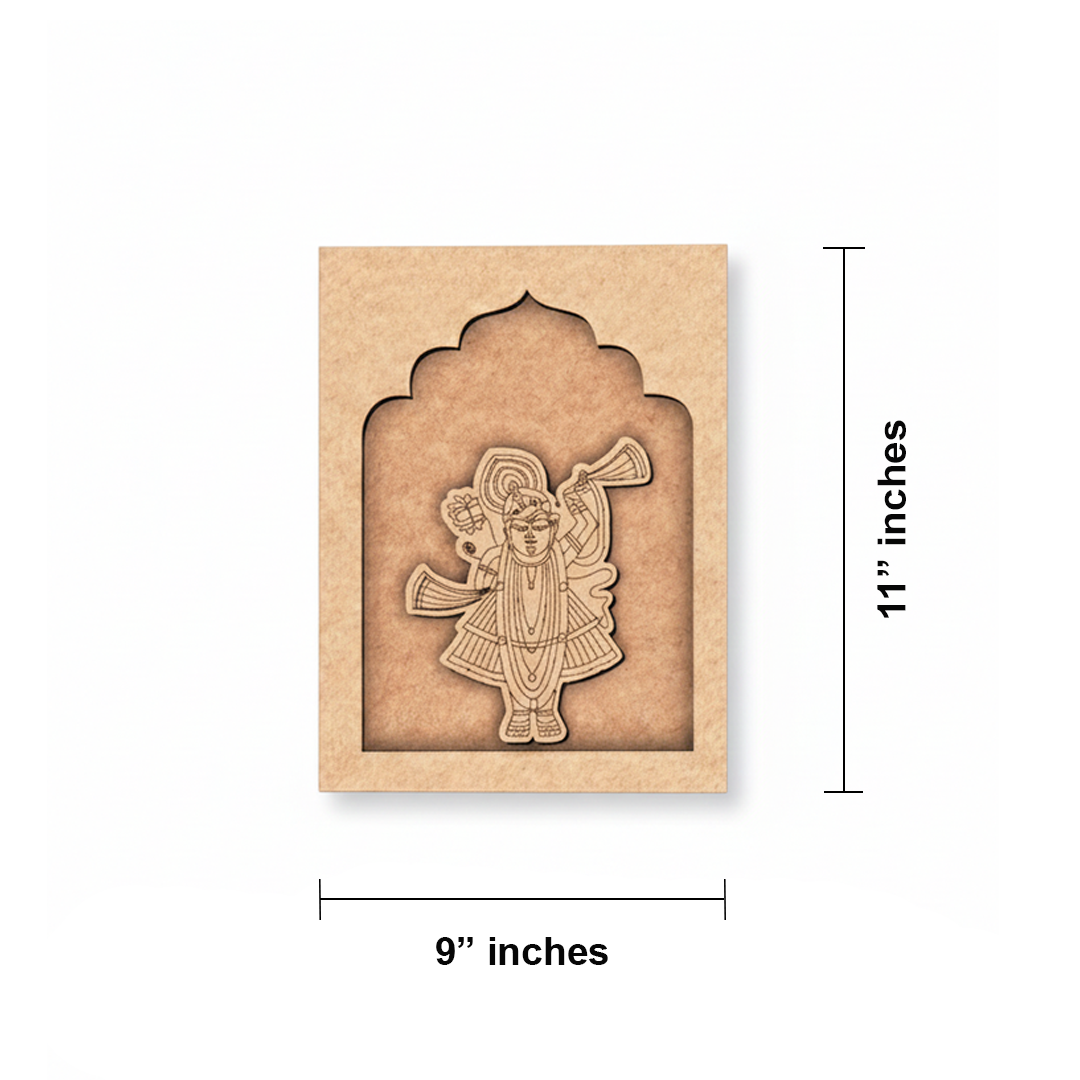 DIY Krishna MDF wall décor craft base for festival decoration unpainted.