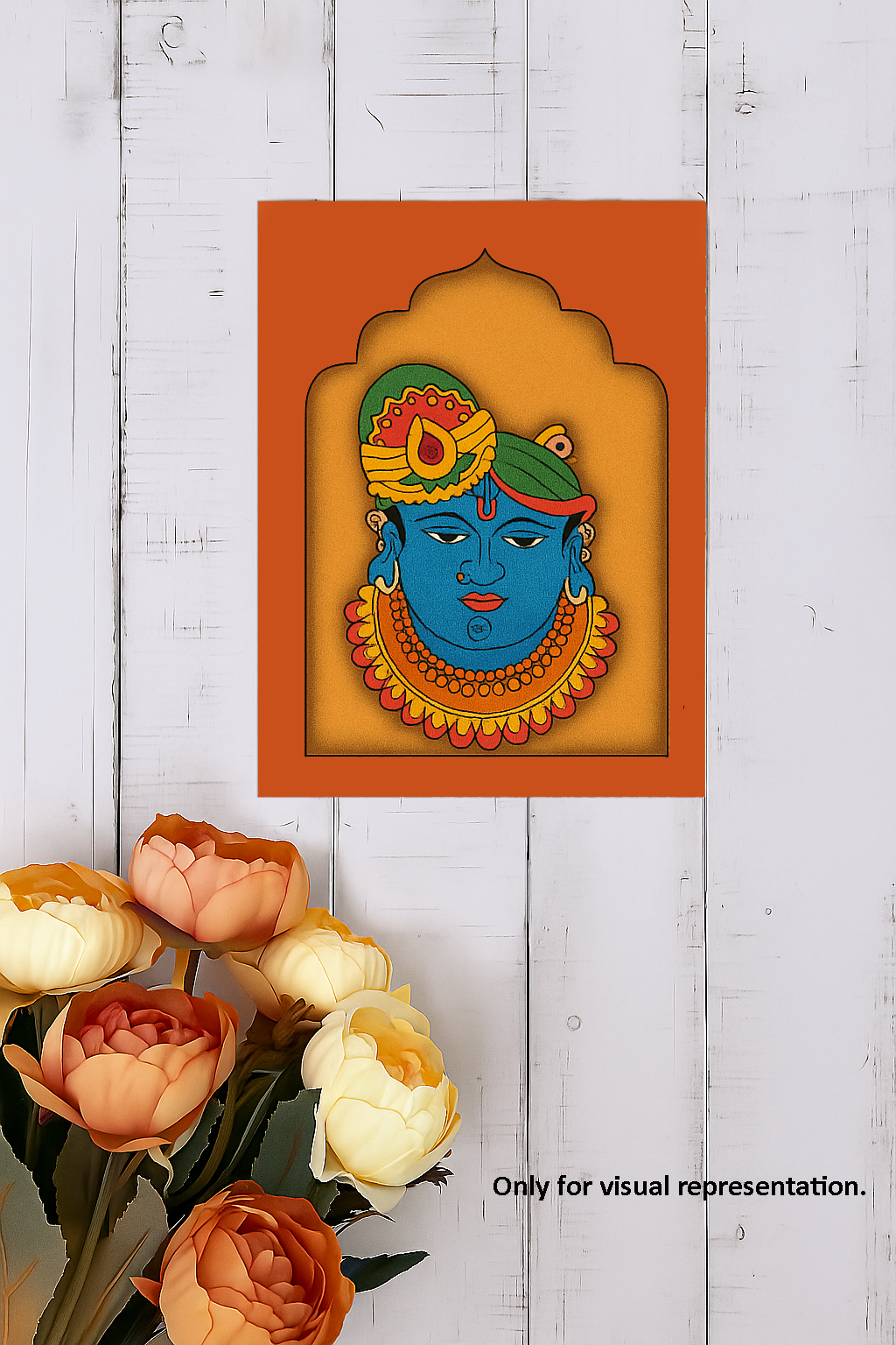 Krishna Face Engraved MDF Cutout for Painting