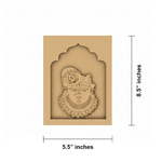 MDF Krishna Face DIY Craft Wall Hanging without painted.