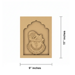 MDF Krishna Face DIY Craft Wall Hanging without painted.