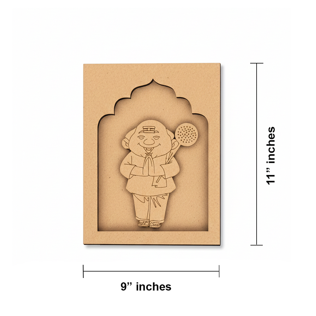 MDF Monk cutout base for DIY craft and painting.