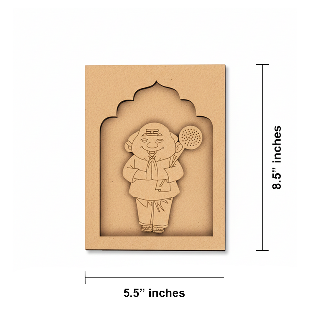 MDF Monk cutout base for DIY craft and painting.