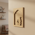Krishna with calf MDF hanging wall art unfinished look.