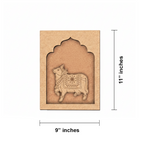 Sacred cow MDF wall art unfinished arch frame design.