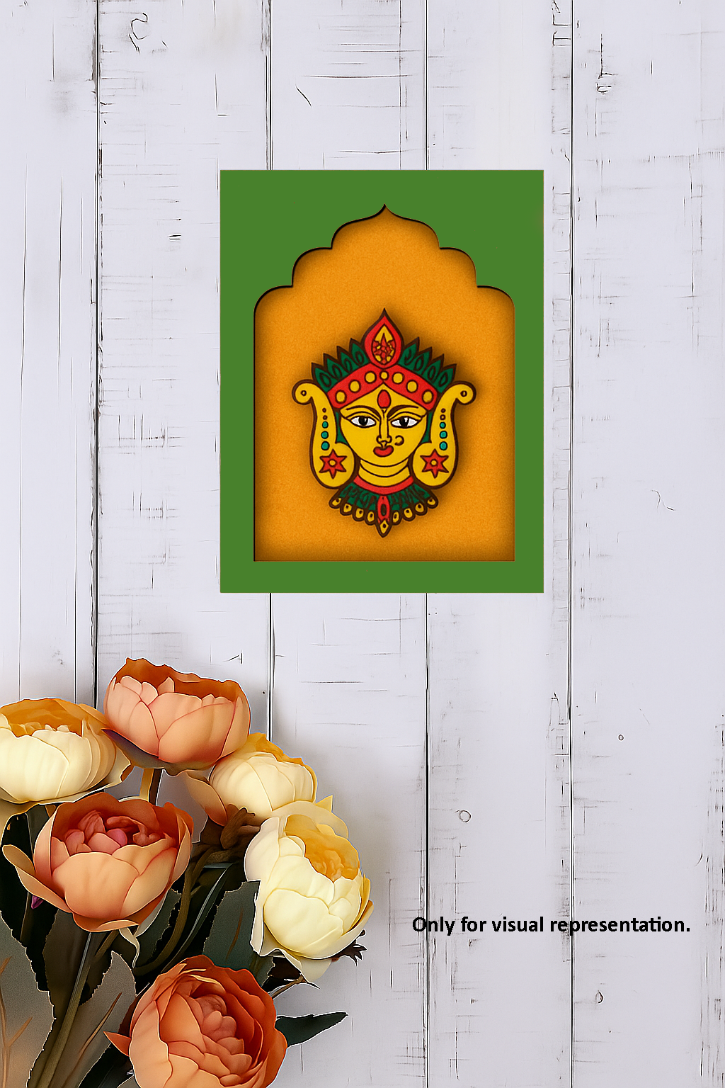 Maa Durga face decorative MDF hanging wall art for Navratri and festive décor