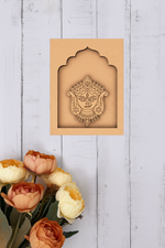Maa Durga face MDF wall art unfinished arch frame design.