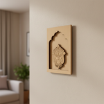 Maa Durga face MDF wall art unfinished arch frame design.