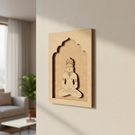 Lord Mahavir MDF wall art unfinished arch frame design.