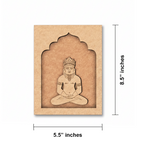 Lord Mahavir MDF wall art unfinished arch frame design.
