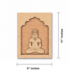 Lord Mahavir MDF wall art unfinished arch frame design.