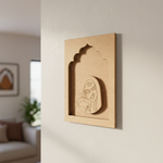 Traditional lady MDF wall art unfinished arch design.