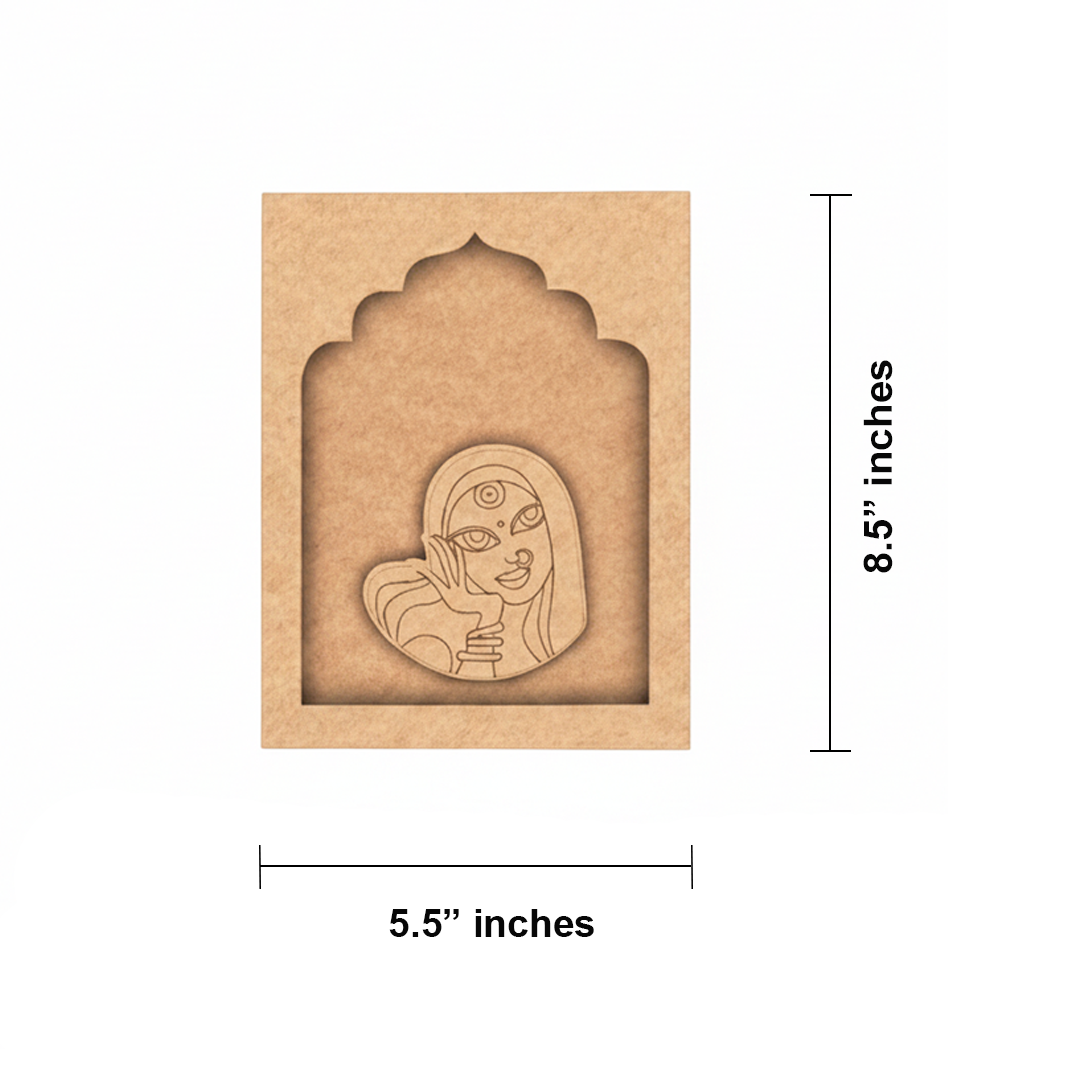 Traditional lady MDF wall art unfinished arch design.