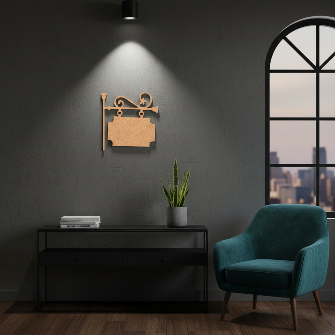 MDF Hanging Signboard Design Cutout DIY Craft Decor Board Ar for painting and signage, hanging on wall