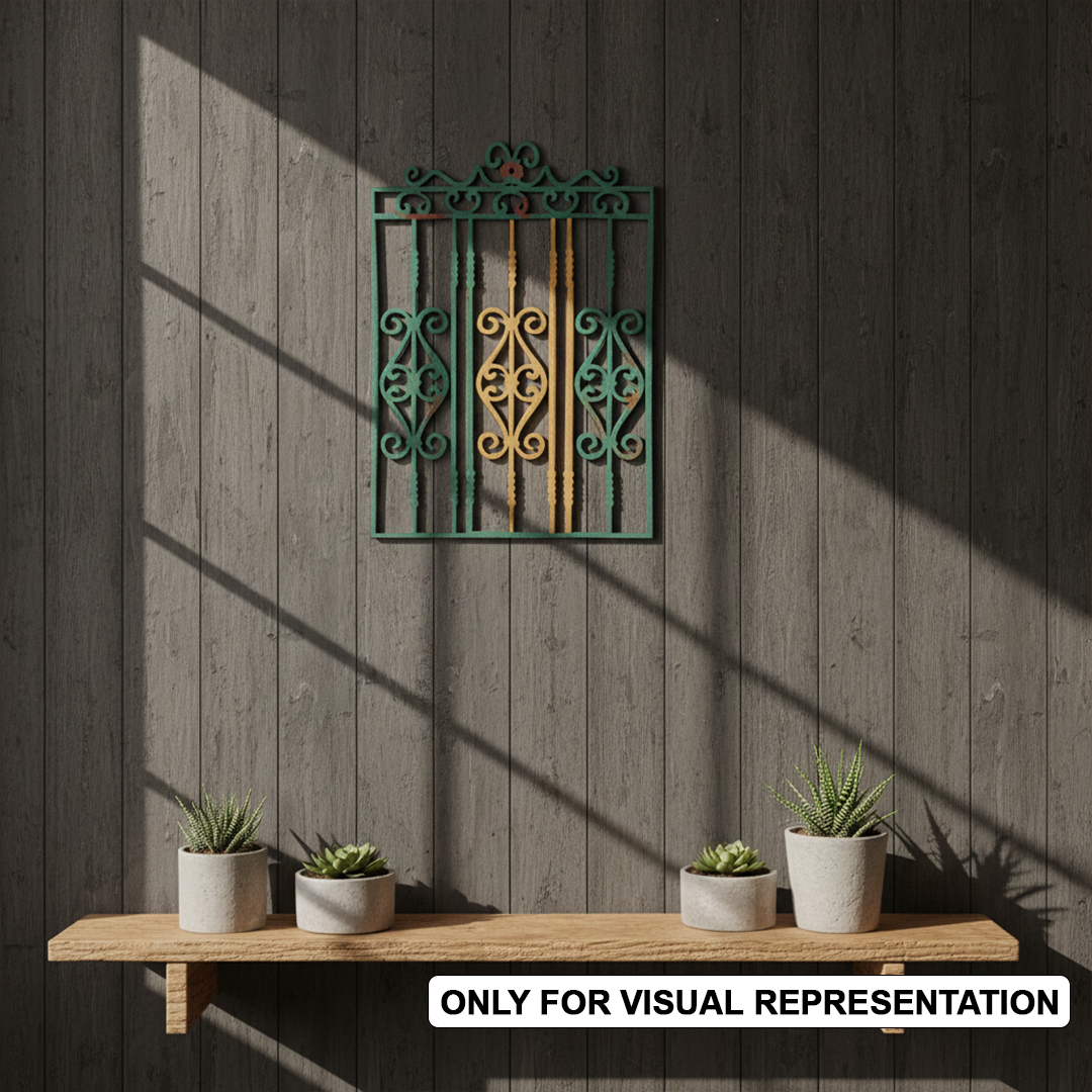 Painted MDF Ornate Grill Panel Design Cutout DIY Wall Decor Art  mounted on wall