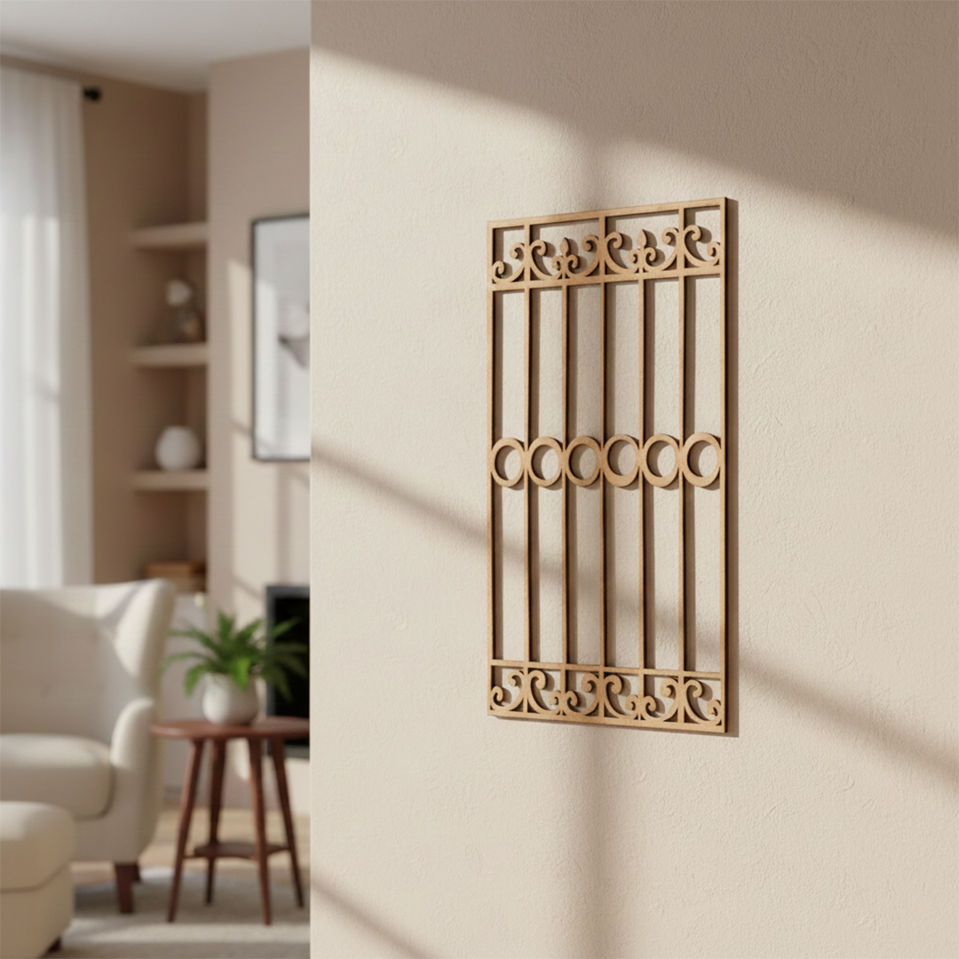 MDF Minimal Grill Panel Design Cutout DIY Wall Decor Art Pro for painting mounted on wall