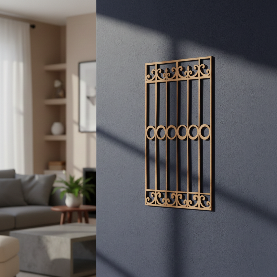 MDF Minimal Grill Panel Design Cutout DIY Wall Decor Art Pro for painting mounted on wall