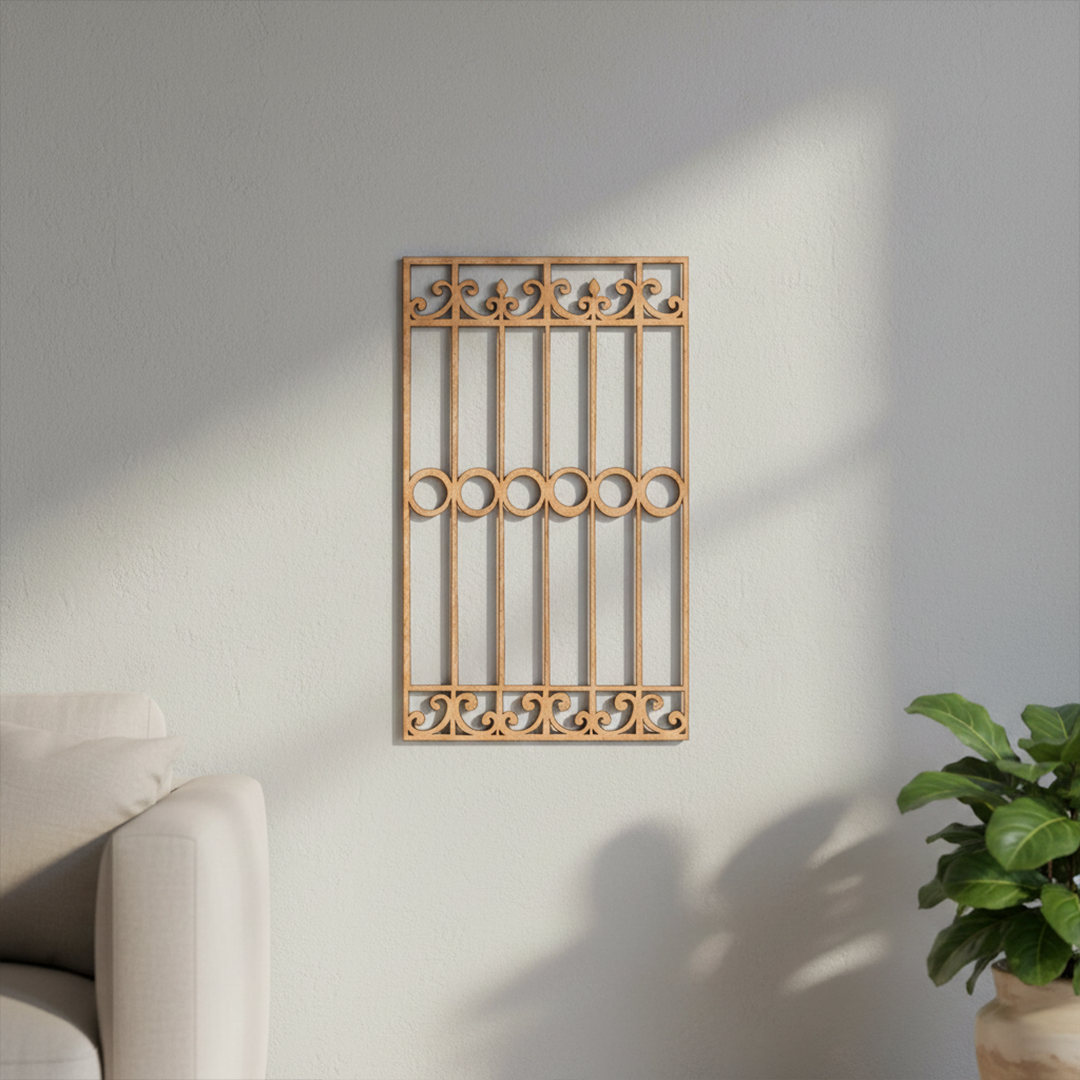 MDF Minimal Grill Panel Design Cutout DIY Wall Decor Art Pro for painting mounted on wall
