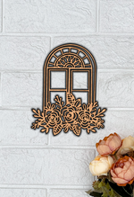 MDF Floral Window Frame Design Cutout DIY Wall Decor Art Pro for painting and decoration mounted on wall