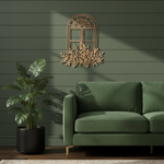 MDF Floral Window Frame Design Cutout DIY Wall Decor Art Pro for painting and decoration mounted on wall
