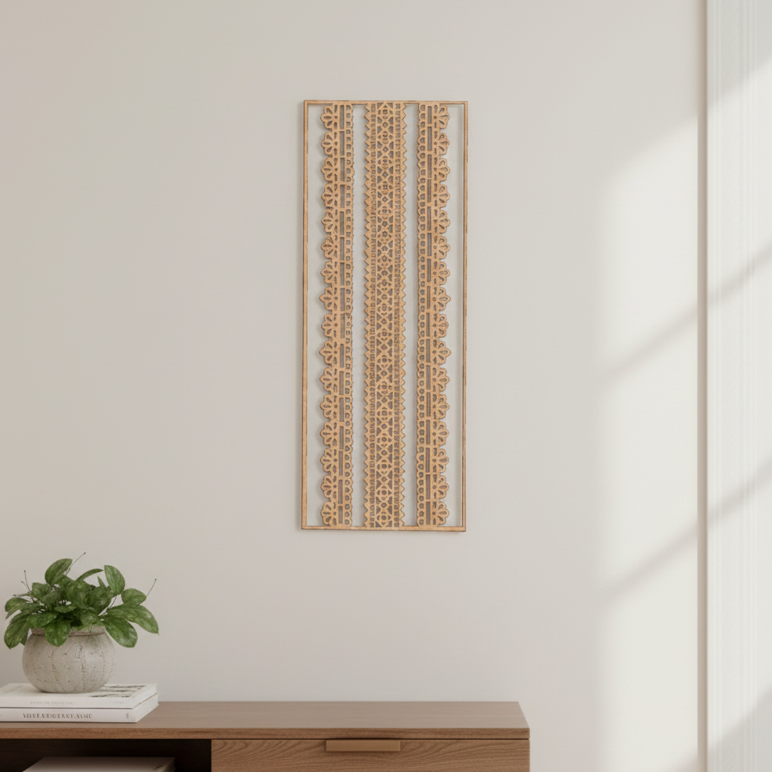 MDF Tribal Pattern Panel Design Cutout DIY Wall Decor Art XL for painting and decoration mounted on wall
