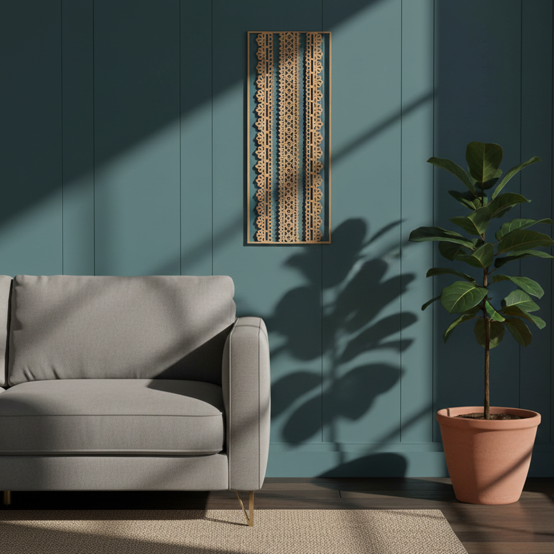 MDF Tribal Pattern Panel Design Cutout DIY Wall Decor Art XL for painting and decoration mounted on wall