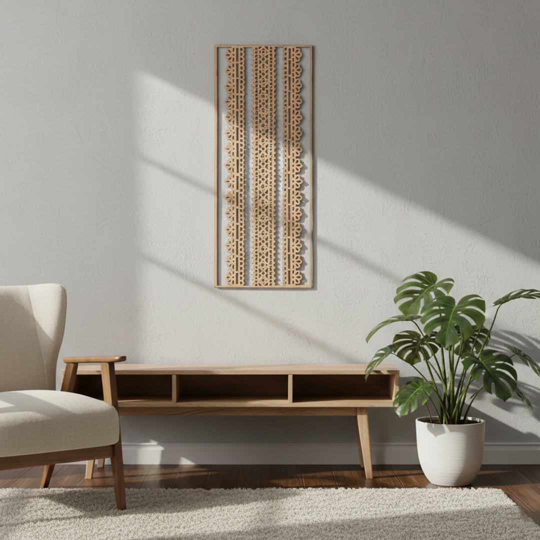 MDF Tribal Pattern Panel Design Cutout DIY Wall Decor Art XL for painting and decoration mounted on wall